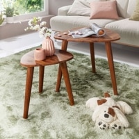 Richelo Solid Wood Nested Tables - Set of 2