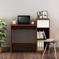 Nova Home office table Walnut and Frosty White