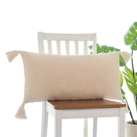 Marina Knit Cotton Pillow Cover  Natural 14X27  Inches