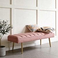 Mallow Metal Bench in Pink Finish