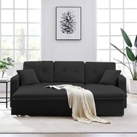 Universe  Pull Out Sofa cum Bed  in Black Colour