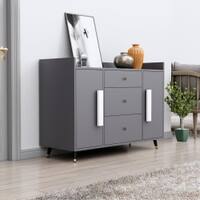 Hexa Red Multipurpose Storage Cabinet With 3 Drawer 2 Door in Slate Grey Colour