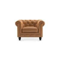 Winchester 1 Seater Half Leather Sofa in Mustard Colour