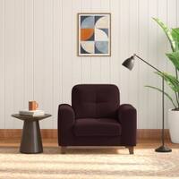 Verona Premium 1 Seater Fabric Sofa in Deep Plum Velvet Colour