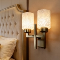 Eliante Modern Wall Lights Mild Steel & Glass Material Antique & White Finish