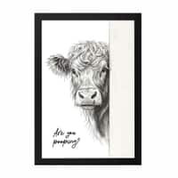 The Castle Decor Funny Highland Cow Are You Pooping Wall Art 8x12 Inch