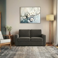Apollo High Back 2 Seater Fabric Sofa in Smoke Colour