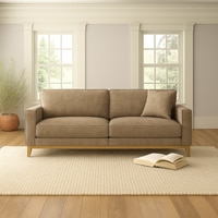 Airy 2 Seater Sofa In Leatherette Beige Color