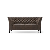 Weston 2 Seater Luxury Italian Leather Sofa In French Roast