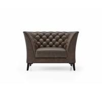 Weston 1 Seater Luxury Italian Leather Sofa In French Roast