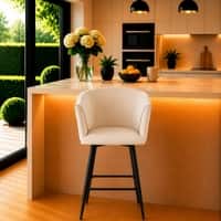 Doe Buck Velvet Counter Height Bar Stool in Beige Colour