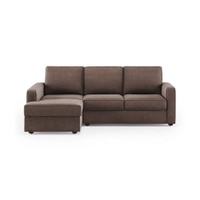Apollo Fabric Sectional Sofa (Colour : Daschund Brown, Cushion : Soft, Back Type : Regular, Seating Capacity : Left Aligned 2 Seater + Left Aligned Chaise)