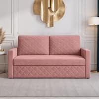 Kaylo Velvet 2 Seater Sofa in Peach Color