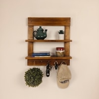 Verona Wooden Wall Shelf Organiser With Key Holders