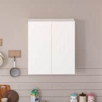 Opryt Engineered Wood Wall Mounted Kitchen Cabinet Rack In White Finish