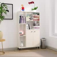 Hexa Engineered Wood Bookshelf Multipurpose Storage Rack in Frosty White Colour
