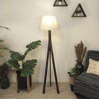 Triune Beige Jute Floor Lamp with Beige Jute Base