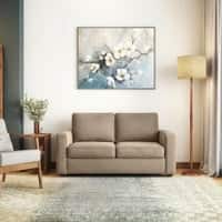 Apollo High Back 2 Seater  Fabric Sofa In Biscuit Velvet Colour