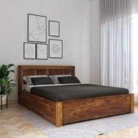 Sable Platform Queen Storage Bed In Brown Finish