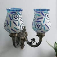 Devansh Metal Electric Wall Light in Antique Gold Colour with Multi Shade Count of 1 Light