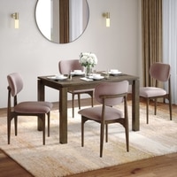 Atlas Solid Wood 4 Seater Dining Table With Set of 2 Ollie Dining Chairs