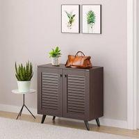 Carlem 2 Door Free Standing Engineered Wood Shoe Rack in Wenge Finish