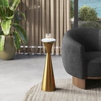 Rossini Metal Drink Table In Gold Finish