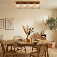 Terzo Brown Solid Wood Ceiling Light