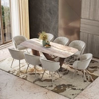 Paloma 8 seater Jupiter Spanish Ceramic Dining Table With Set of 4  Calix Dining Chairs