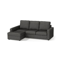 Apollo Sofa (Colour : Steel, Cushion : Soft, Back Type : High Back, Seating Capacity : Left Aligned 2 Seater + Left Aligned Chaise + Ottoman)