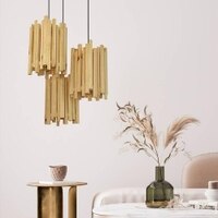 Palisade Beige Solid Wood Cluster Hanging Light