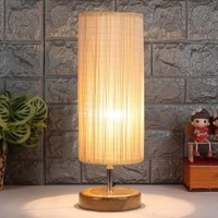 Brianna Wood Table lamp with Bamboo Shade