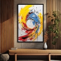 The Castle Decor Modern Abstract Wall Art Framed Painting 20x30 Inch Style 2