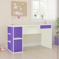 Astra Kids Study Desk with Open Shelves and Drawer in Lavender Purple Colour