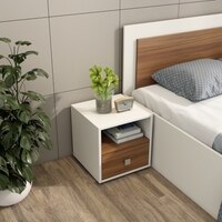 Dimora Bed Side Frosty White Finish