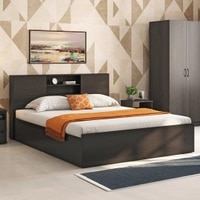 Amy Engineered Wood King Size Box Storage Bed In Dark Wenge Finish