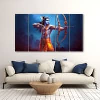 The Castle Decor Ram Ji Wall Painting Wooden Framed 27x48 Inch (Style 1)