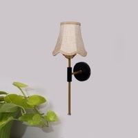 Devansh Metal Wall Mounted Lamp With Beige Jute Shade