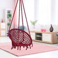 Swingzy Cotton Round Swing for Adults Maroon Without Accessories
