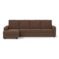 Apollo Sofa (Colour : Daschund Brown, Cushion : Hard, Back Type : High Back, Seating Capacity : Left Aligned 3 Seater + Left Aligned Chaise + Ottoman)
