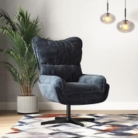 Marson Swivel Lounge Chair in Indigo Blue Colour