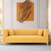Tuxedo Fabric Sofa (Yellow)