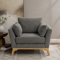 Lorentz Boucle Fabric Lounge Chair in Grey Colour