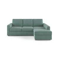 Apollo Sofa (Colour : Dusty Turquoise Velvet, Cushion : Soft, Back Type : Regular, Seating Capacity : Right Aligned 2 Seater + Right Aligned Chaise)