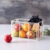 Cache Rectangle Wire Basket Ivory