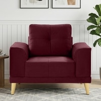 Nency Velvet 1 seater Sofa Maroon