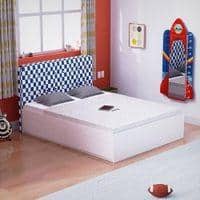 Brightside Engineered Wood Drawer Storage Bed in White Colour