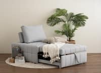Scandinavian Monte Sofa Bed in Warm Grey Finish Pet Friendly