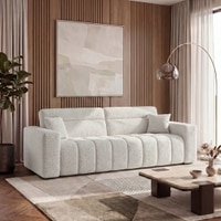 Basso 3 seater Sofa in White Boucle