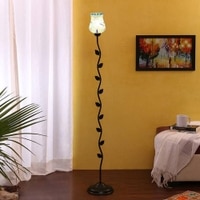 William Black Glass Shade Floor Lamp